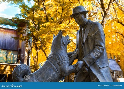 statue Hachiko et Ueno réuni